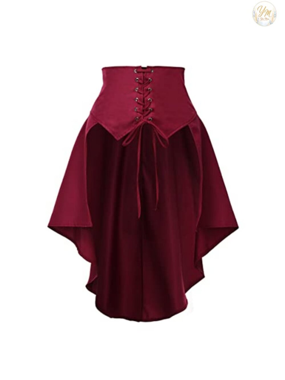 Steampunk Corset Skirt High Low Lace Up Gothic Cosplay Costume with Waist Belt
